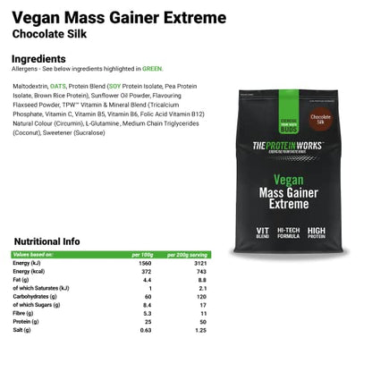Protein Works - Vegan Mass Gainer Extreme | High Calorie Protein Powder | Weight Gainer Protein Works