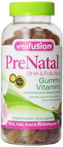 Vitafusion Prenatal DHA and Folic Acid Gummy Vitamins, 180 Count- Assorted Flavors May Vary Vitafusion