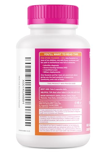 Pink Stork Premium Prenatal Vitamins for Women with Organic Whole-Food Ingredients Pink Stork