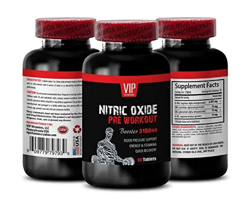 Nitric Oxide powder with L-arginine and L-glutamine - Nitric Oxide Pre-Workout Booster VIP VITAMINS