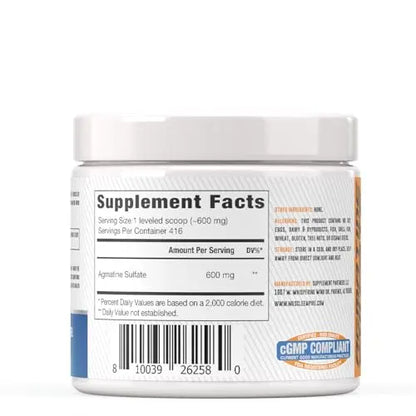 Muscle Empire Agmatine Sulfate Powder - Enhanced Nitric Oxide Production & Lean Muscle Muscle Empire