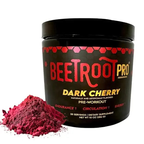 Beetroot Pro Pre-Workout Powder - 10oz, 28 Servings, Dark Cherry Flavor - Boosts Energy Beetroot Pro