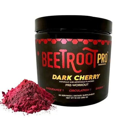Beetroot Pro Pre-Workout Powder - 10oz, 28 Servings, Dark Cherry Flavor - Boosts Energy Beetroot Pro