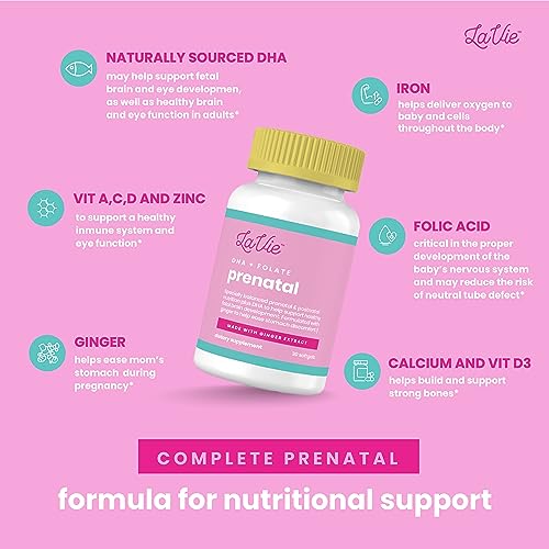 LaVie Prenatal Vitamins with Ginger, DHA, Folic Acid, & Iron - Pregnancy Must Haves for Baby's LaVie