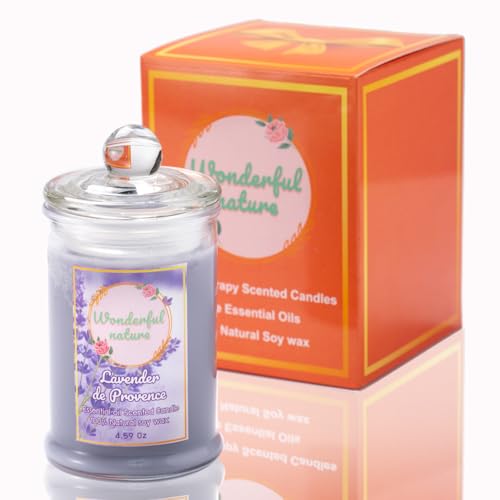 Wonderfulnature Lavender de Provence Pure Essential Oil Scented Candle, Aromatherapy WONDERFUL NATURE