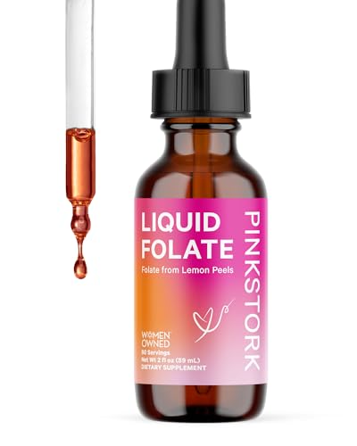 Pink Stork Liquid Folate: Whole-Food Vitamin B9 from Lemon Peels, Natural Folic Acid Pink Stork