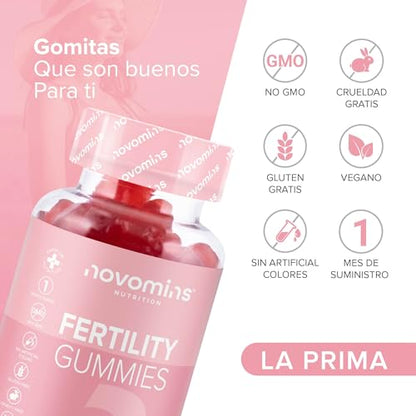 Novomins Fertility Gummies - Fertility Supplements for Women Trying to Conceive–25 Essential Vitamins Novomins