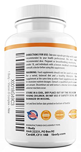 1 Body Vitamin B Complex – 5-MTHF Folate with B1, B2, B5, B6 1 Body