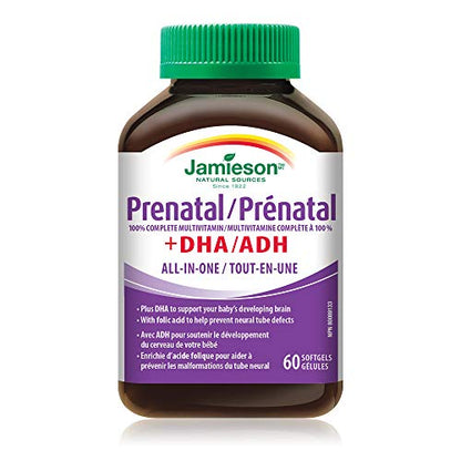 Jamieson PRENATAL Complete Multivitamin with DHA Supplement 60 Softgels Jamieson