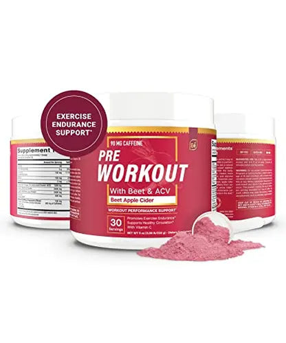 Essential Elements PreWorkout Powder with Beet Root & ACV | Superfood Energy Supplement Essential Elements