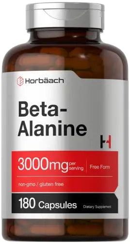 Beta Alanine Capsules | 3000mg | 180 Count | Non-GMO, Gluten Free Supplement Horbäach