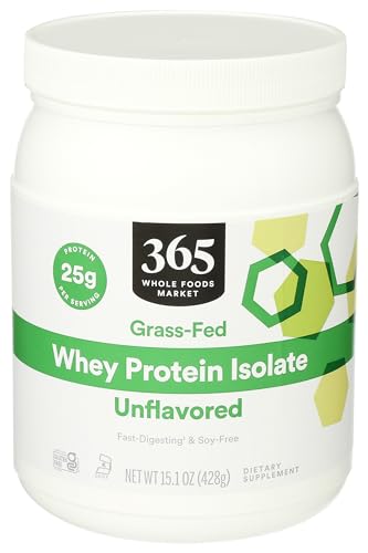 365 by Whole Foods Market, Unflavored Whey Protein Isolate, 15.1 Ounce 365 by Whole Foods Market