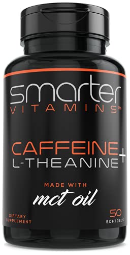 200mg Caffeine Pills - MCT Oil from 100% Coconuts + 100mg L-Theanine, Advanced Energy SmarterVitamins