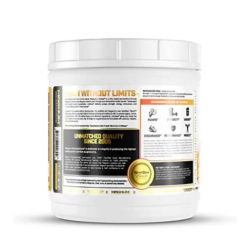LIMITLESS Magnum 504g - Muscle Workout Powder, Sport Pre Workout for Men and Women LIMITLESS