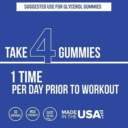 VitaPatch Premium Grade Glycerol Gummies Stim Free Pre Workout - Intense Pump VitaPatch