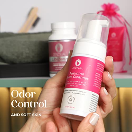 ZENZSUAL Feminine Foam Cleanser with Hyaluronic Acid and Organic Cranberry Extract – PH Balance ZENZSUAL