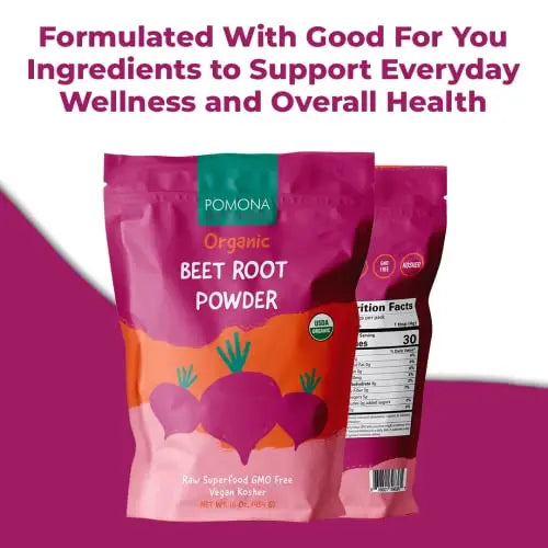Pomona Wellness Organic Beetroot Powder, Superfood, Raw, Vegan & Non-GMO Pomona Wellness