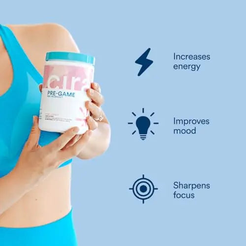 Cira Pre-Game Pre Workout Powder for Women - Preworkout Energy Supplement for Nitric Cira