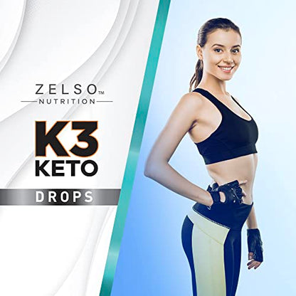 (3 Pack) K3 Keto Drops for Weight Loss - Fat Burner & Metabolism Booster | Advanced Keto ZELSO