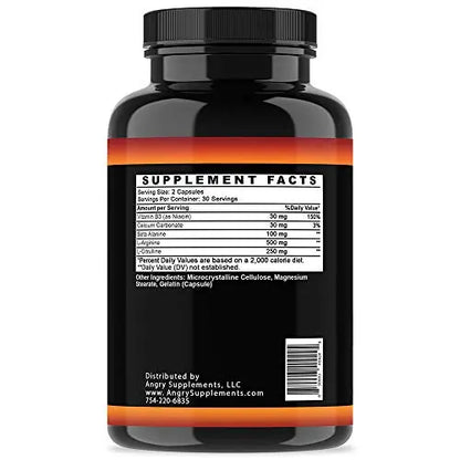 Angry Supplements Monster Test Nitric Oxide Booster Capsules, Extreme N.O Boost Angry Supplements