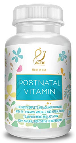 ACTIF Postnatal Vitamin with 25+ Organic Vitamins and Organic Herbs, Nursing and Lactation Supplement ACTIF
