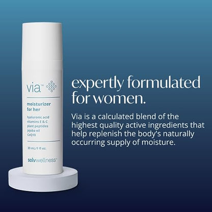 Solv Wellness Via Vaginal Moisturizer Cream for Women, Non-Hormonal, Water-Based, Made via