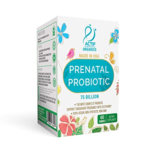 ACTIF Prenatal Probiotic Maximum Strength with 75 Billion CFU and 20 Strains, Immunity and Gut Support ACTIF