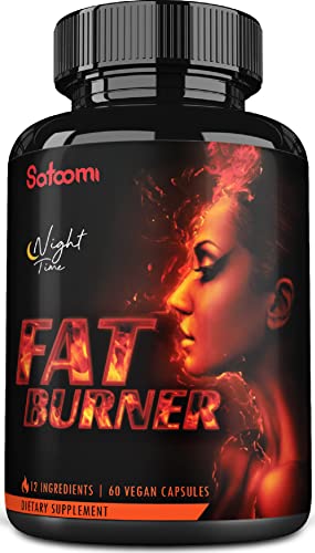 12in1 Night Time Fat Burner for Women - VitaminD.3, Garcinia Cambogia, White Kidney Bean Satoomi