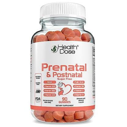 Health Dose Prenatal & Postnatal Vitamins for Pregnant and Lactating Women, DHA & Folic Acid Health Dose