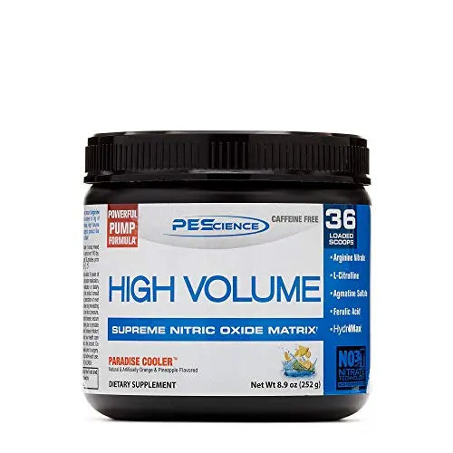 PEScience High Volume Pre-Workout Paradise Cooler 8.9 Ounce, 36 Servings PEScience