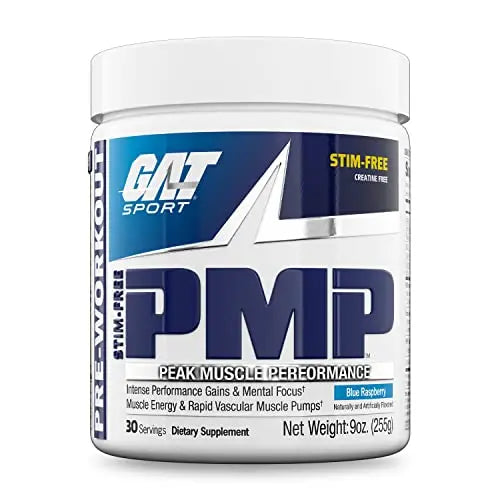 GAT SPORT PMP (Peak Muscle Performance), Pre-Workout, 30 Servings (Blue Raspberry GAT SPORT