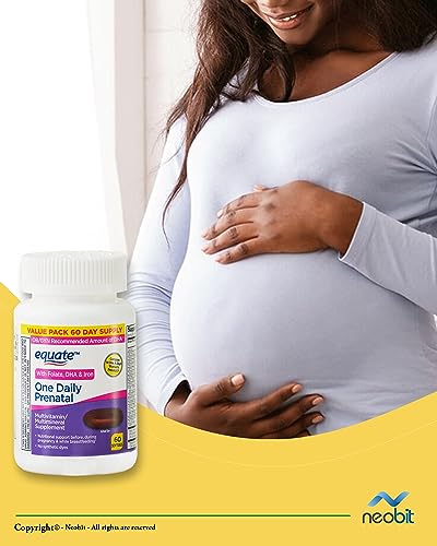 Equate One Daily Prenatal, Value Pack, 60 Softgels, with Omega-3 DHA, Folic Acid, Iron & Folate NEOBIT