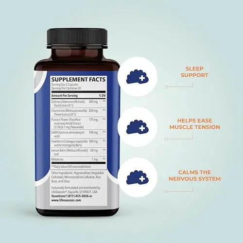 Rest-ZZZ - Powerful Sleep Support Supplement - Fall Asleep & Stay Asleep - Calms Nervous System LifeSeasons