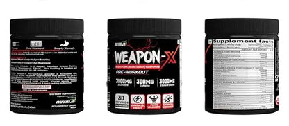 NutriJa Weapon-X Pre-Workout Powder with 21 Active Ingredients - 3 Best forms of Creatine NutriJa