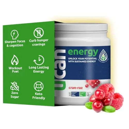 UCAN Energy Powder, Cran-Raz, Keto, Sugar-Free Pre & Post Workout for Men & Women UCAN