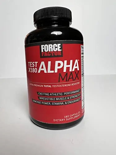 FORCE FACTOR Test X180 Alpha Max, 2-Pack, Total Testosterone and Nitric Oxide Booster Force Factor