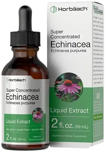Echinacea Drops Liquid Extract | 2 fl oz | Super Concentrated Tincture | Alcohol Free Horbäach