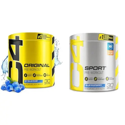 Cellucor C4 Original Pre Workout Powder ICY Blue Razz & C4 Sport Pre Workout Powder Cellucor