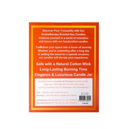 Wonderfulnature Lavender de Provence Pure Essential Oil Scented Candle, Aromatherapy WONDERFUL NATURE