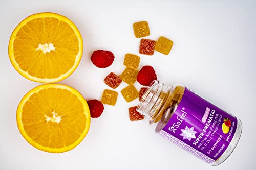 Safrel PreNatal and Post Pregnancy Gummy Vitamins, Lemon & Raspberry Lemonade Flavored Safrel