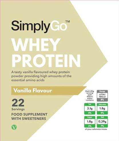 SimplyGo Whey Protein Powder | 900g | Simply Add 30g to Water, Juice or Shakes Simply Supplements