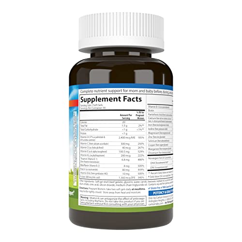 Carlson - Prenatal, Multiple with DHA & Vitamin D3, Pregnancy Health, Fetal Development & Immune Carlson