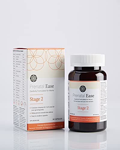 Prenatal Ease Stage 2, Second Trimester Multivitamin, Contains Methylfolate, 45-Day Supply Prenatal Ease