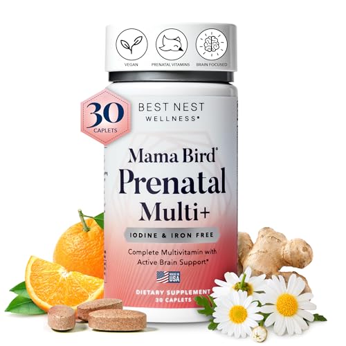 Best Nest Wellness Mama Bird Prenatal Vitamin Iron Free, No Iron or Iodine, Methylfolate Best Nest Wellness