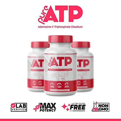 Pure ATP Capsules, Adenosine Triphosphate - Increase Energy, Endurance, Strength BulkStimulants.com