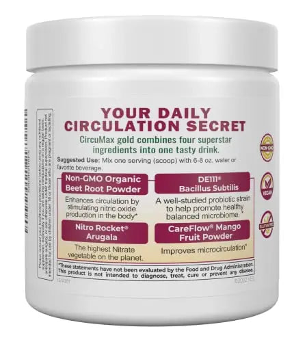IVL - CircuMax Gold - Nitric Oxide Supplement Powder Boost - Organic Beets - Beetroot IVL