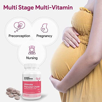 Nutri Supreme Prenatal Vitamin, Chewable Prenatal Vitamins for Women NUTRI-SUPREME RESEARCH