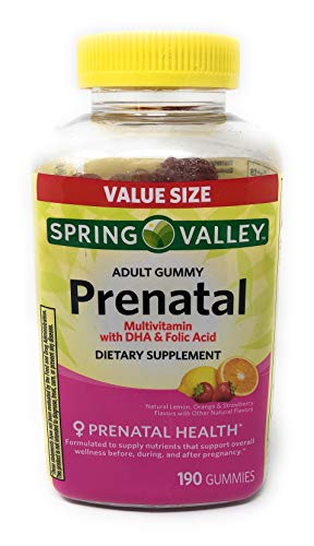 Spring Valley Adult Prenatal Health Multivitamin DHA & Folic Acid, Fruit, 190 Gummies My Store