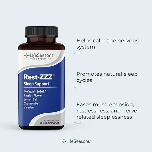 Rest-ZZZ - Powerful Sleep Support Supplement - Fall Asleep & Stay Asleep - Calms Nervous System LifeSeasons