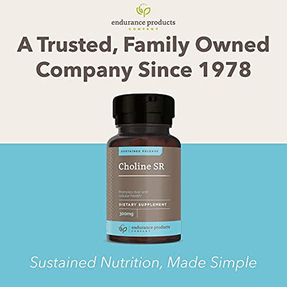 Choline Bitartrate Sustained Release - 300mg 200 Tablet - Promotes Brain Health, Mental Focus & Memory EPC ENDURANCE PRODUCTS COMPANY
